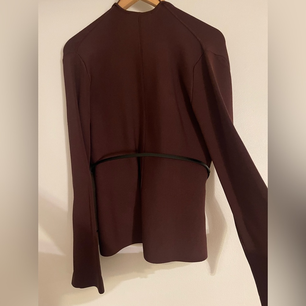 Zara Elegant Brown Knitted Women's Jacket - Picture 8 of 10
